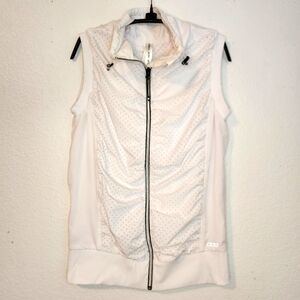 Lorna Jane‎ Actice White Sleeveless Zip-Up Vest, Size L